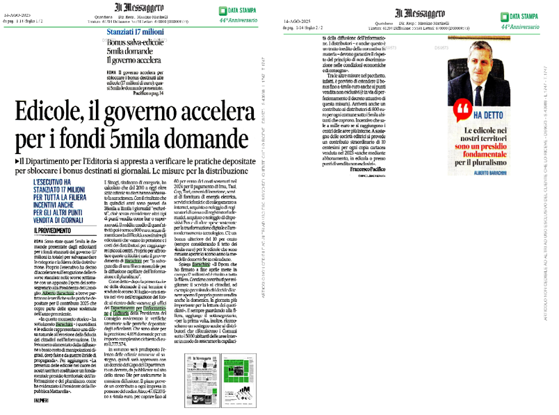 Articolo del Messaggero