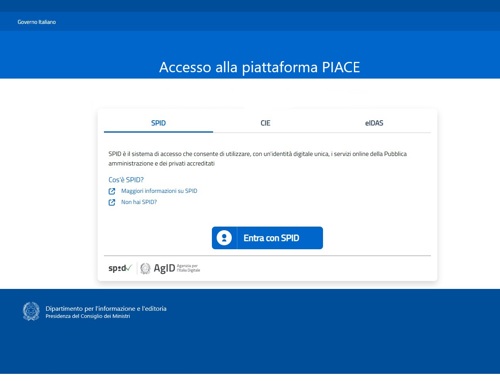 Accesso alla piattaforma